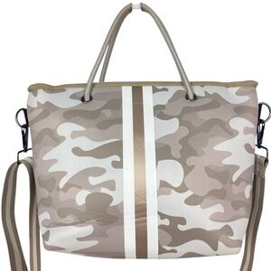 HAUTE SHORE Neoprene
Crossbody Tote in Sahara Beige Camo